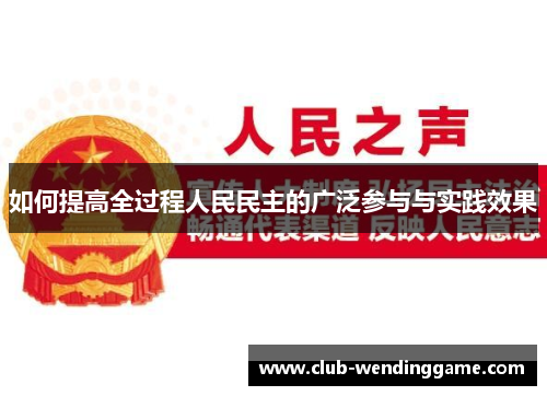 如何提高全过程人民民主的广泛参与与实践效果